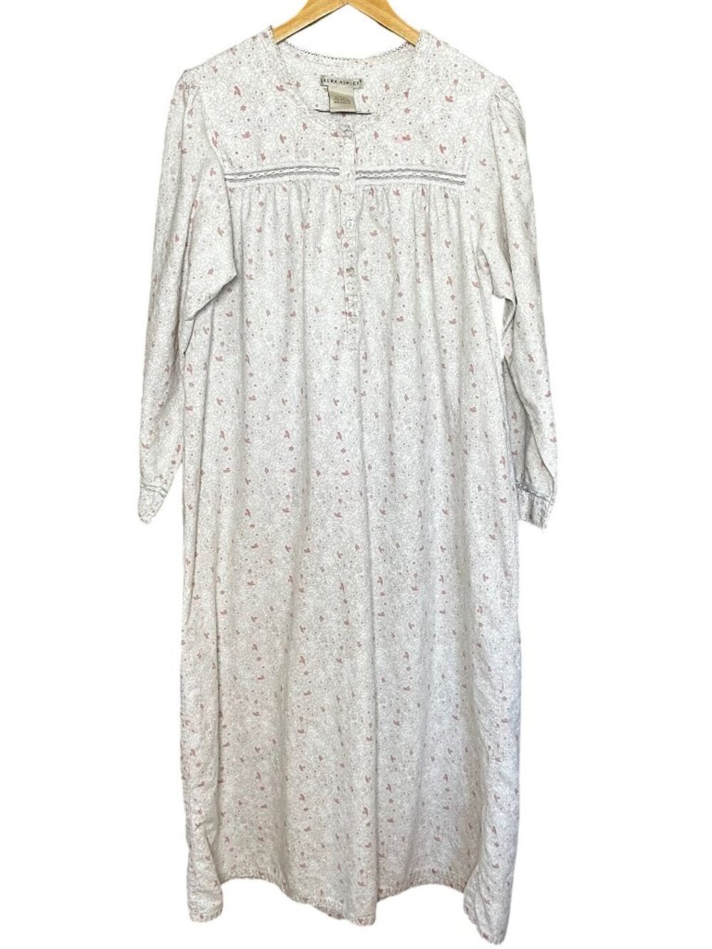 Vintage Laura Ashley Floral Nightgown Cotton Prairie Cottagecore Medium 90s